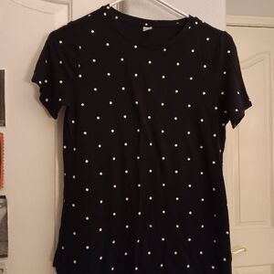 Black Polka Dot Women's Top